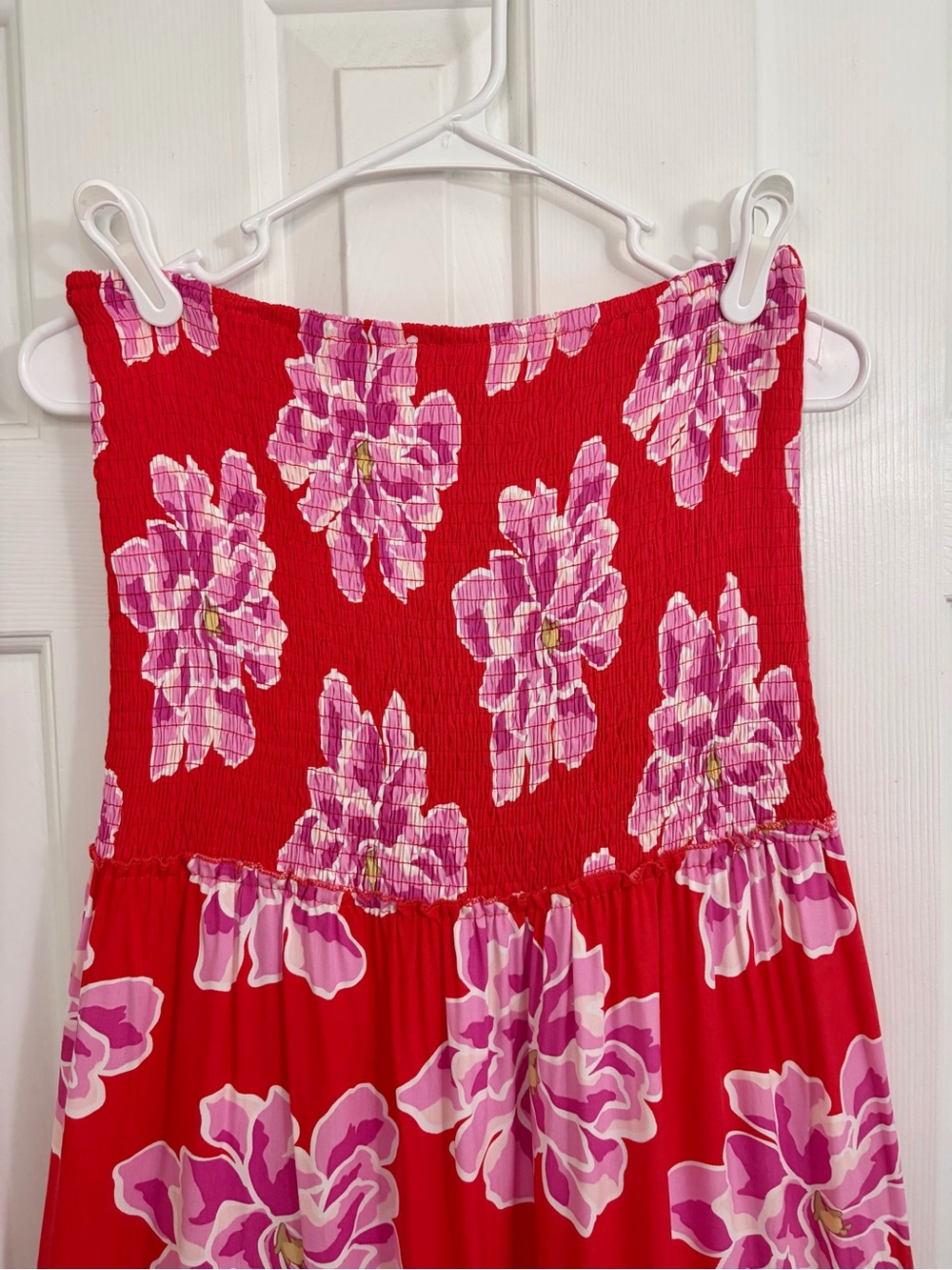 NWT New Anthropology Abel The Label Strapless Red  & Pink Floral Maxi Dress XL - Picture 4 of 16